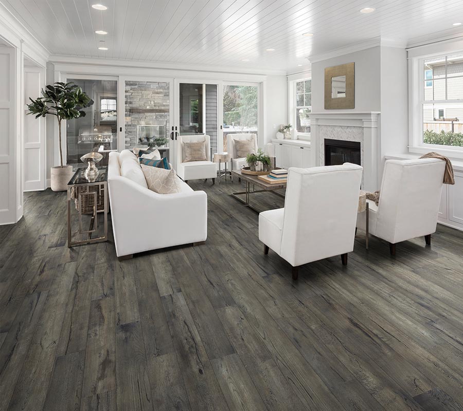 Gray stained wood floors Charlotte