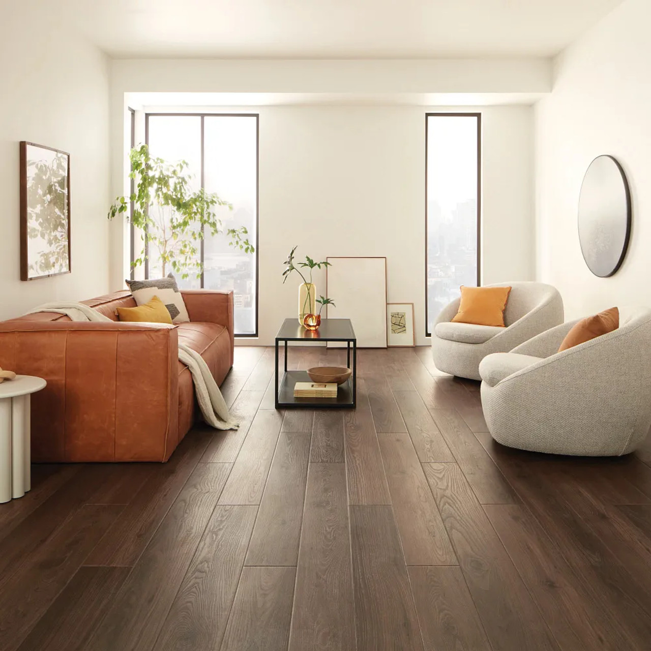 vinyl flooring from COREtec installed in living room Charlotte