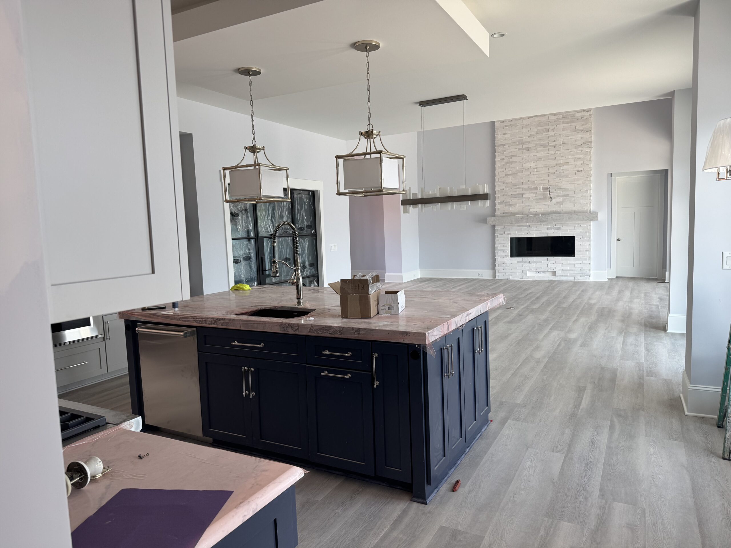 vinyl flooring installed in living room area Charlotte