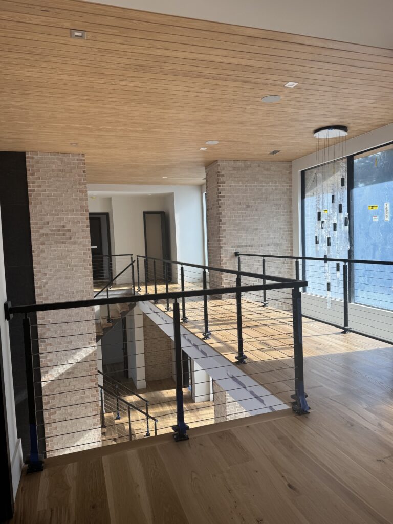 Beautiful wood flooring in modern Charlotte house