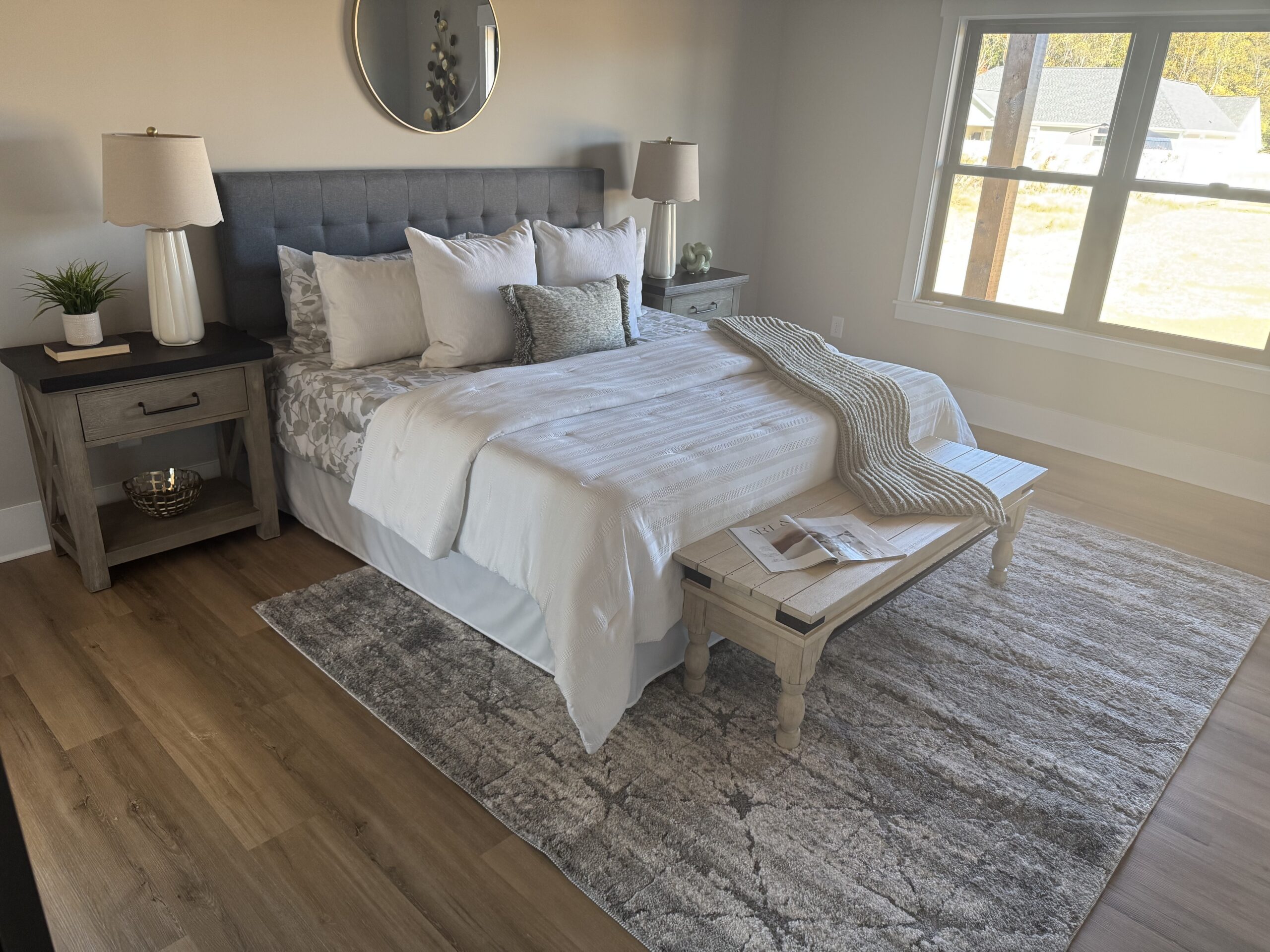 rustic hardwood floor installed in bedroom Charlotte