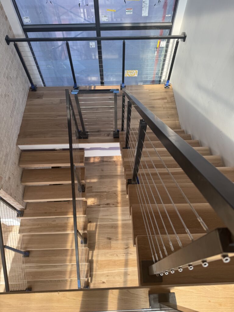 Modern wood staircase