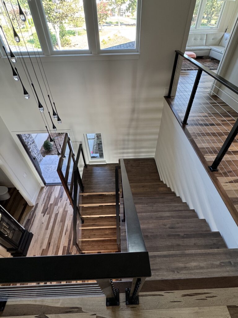 wood stairs installation Charlotte Fabricio Hardwood Floors