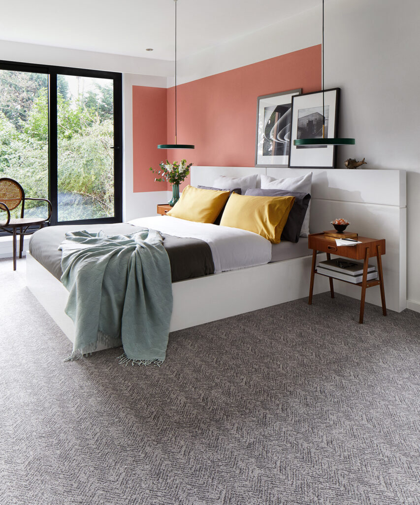modern carpet installed in bedroom