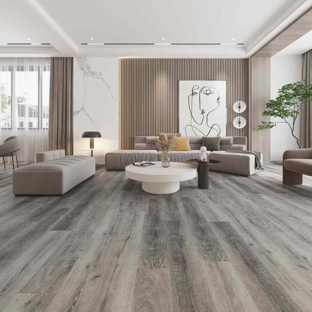 gray LVP flooring