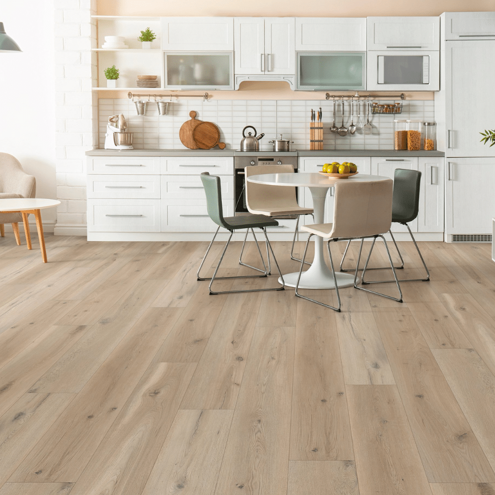 Matt finish LVP floor in kitchen